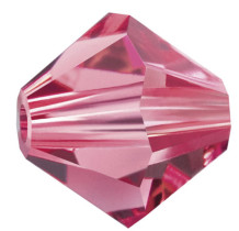 Бусина Чехия "PRECIOSA" биконусы 451-69-302 цветн. 3.6 х 4 мм яр.розовый (ind.pink 70040) 24 шт в пакете